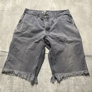 Vintage Carhartt Shorts Mens 36 Gray Duck B11 Work Carpenter Cutoff USA 90s